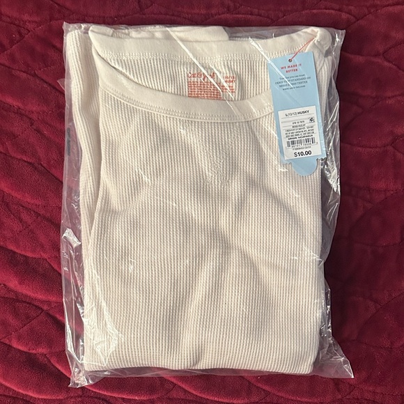 Cat & Jack Off-White Ribbed Top - Picture 1 of 2